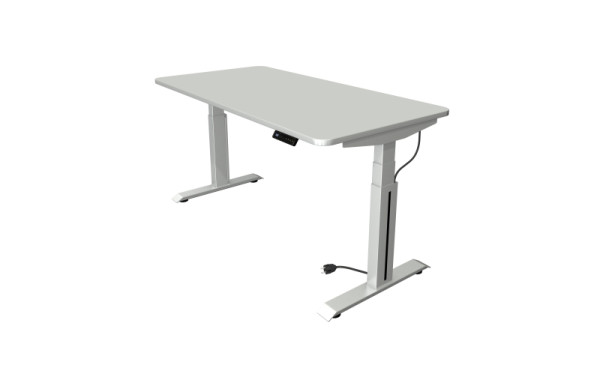 Kerkmann zit-statafel B 1600 x D 800 mm, elektrisch in hoogte verstelbaar van 640-1290 mm, lichtgrijs, 10010611
