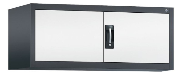 C+P bovenkast Acurado, H500xB1200xD600mm, kleur: zwartgrijs / verkeerswit, verzonken handgreep, 9494-000 S10026