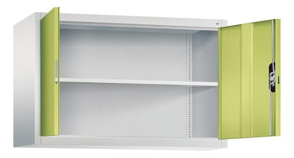 C+P opbouwkast Acurado, H790xB1200xD400mm, kleur: lichtgrijs / viridine groen, verzonken handgreep, 9465-000 S10156