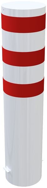 Schake afzetpaal type 40321B - stationair - voor inzetting in beton, stalen buis Ø 323,1mm, totale lengte: 1500mm, thermisch verzinkt, wit/rood, 40321B