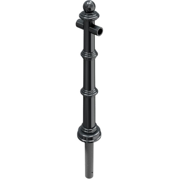 Stone HGS-stijl beschermrailing, middenpaal voor bovenrail, conisch Ø 60-160mm, bovengrondse hoogte 900mm, voor inzetting in beton met grondanker, antracietgrijs (ijzermica), 495.02b