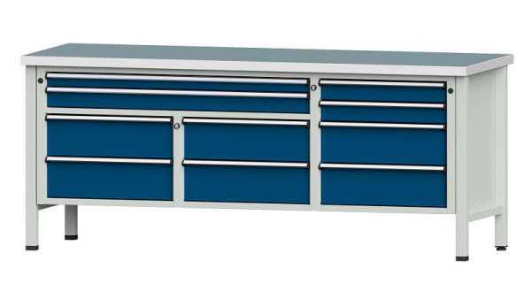 ANKE werkbanken kistwerkbank, model 285 V, 2000 x 700 x 840 mm, RAL 7035/5010, UBP 40 mm, 304.588
