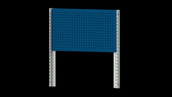 ANKE werkbanken basisstructuur systeemopbouw, 1120 x 107 x 1200 mm, RAL 7035/5010, 1 x geperforeerde wandhoogte 650 mm, 340.346
