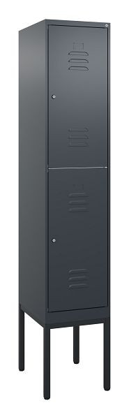 C+P dubbeldekskast Classic PLUS, frame, 2120x400x500mm, 7016/7016, cilindersloten, 0803307-12 S10027
