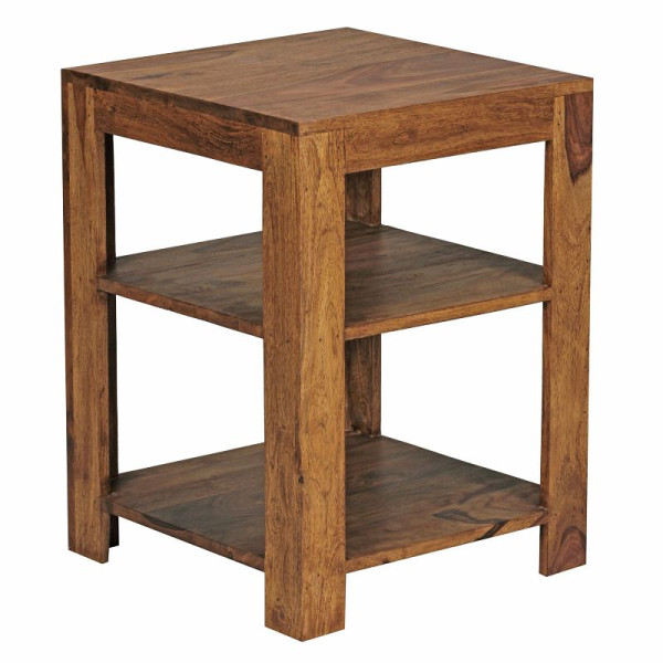 Wohnling staande plank MUMBAI massief sheeshamhout 60 cm met 2 opbergvakken design landelijke stijl, WL1.390