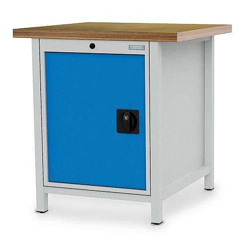 Bedrunka + Hirth box werkbank R18-24, beuken multiplex blad, 1x deur 600 mm + 1x legplank, 810 x 750 x 859 mm, 03.055.07V