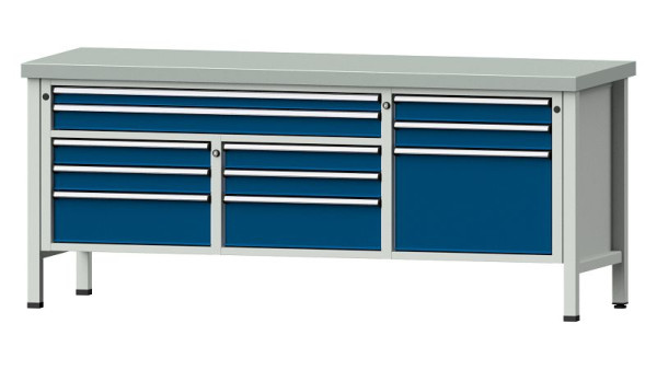 ANKE werkbanken kistwerkbank, model 283 V, 2000 x 700 x 850 mm, RAL 7035/5010, ZBP 50 mm, 304.562
