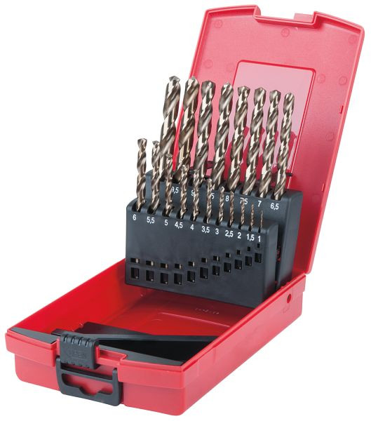 KS Tools HSS-G Co 5 spiraalborenset, kunststof cassette 19-delig 1-10mm, 330.3620