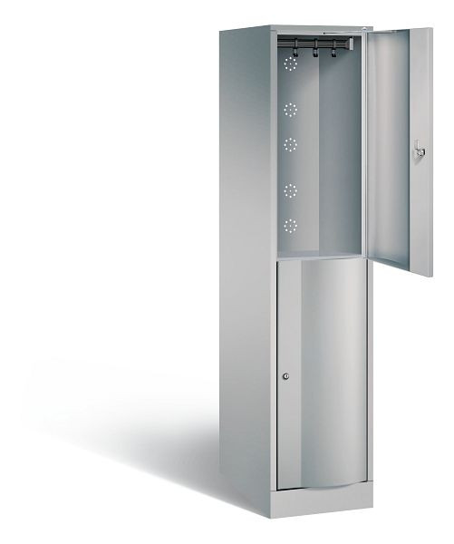 C+P locker dubbeldekker XL Resisto, H1950xB396xD640mm, kleur: wit aluminium, 8270-173 S10010