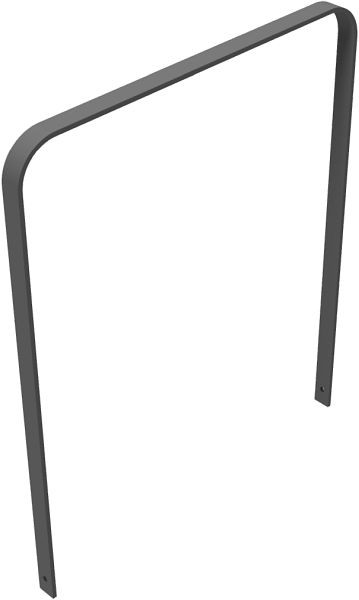 Schake leunbeugel van gebogen platstaal, 50 x 12 mm, zonder dwarsbalk, totale breedte: 1000 mm, thermisch verzinkt en gecoat DB 703, 4050_100B
