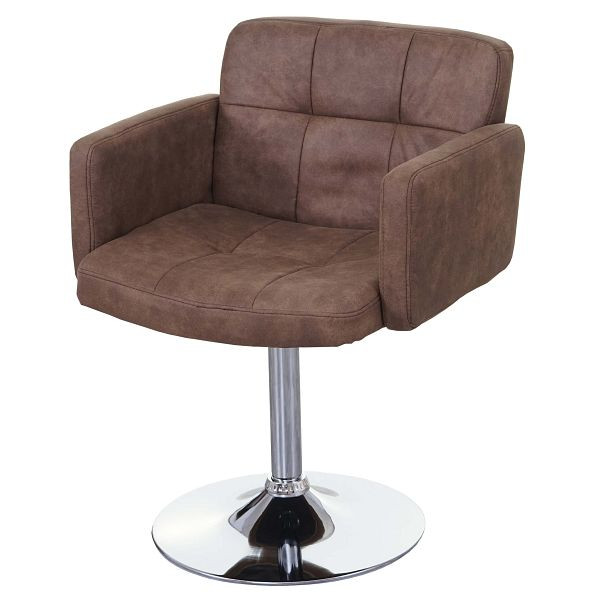 Mendler eetkamerstoel Orlando, bureaustoel, suède imitatie chroom, vintage bruin, 59775