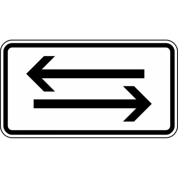 Steen HGS verkeer in beide richtingen, twee tegengestelde horizontale pijlen nr. 1000-30, 231x420mm /RA2/vlakke vorm 2mm, 1000-30-121
