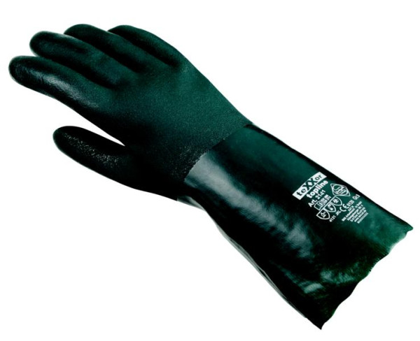 teXXor chemicaliënbestendige handschoenen "PVC GROEN", maat: 10, verpakking: 60 paar, 2141