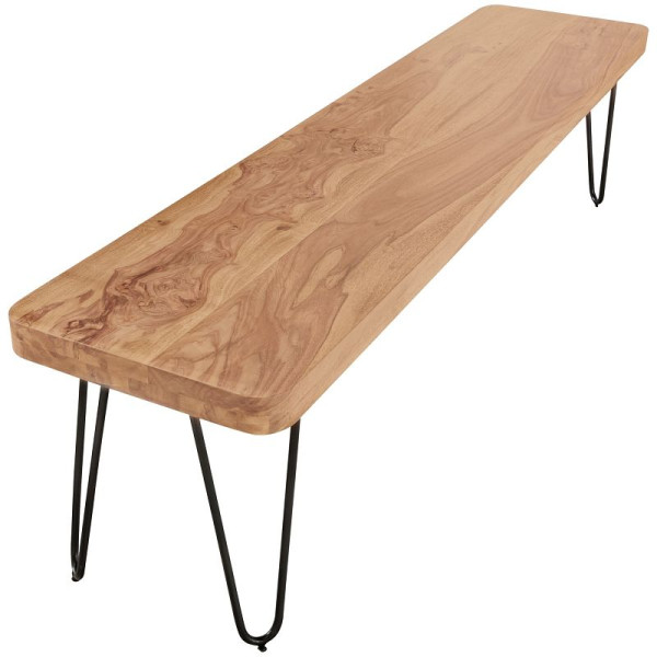 Wohnling eetkamerbank BAGLI massief acaciahout 160 x 45 x 40 cm natuurproduct in landhuisstijl, WL1.504
