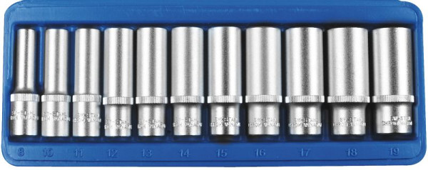 SW-Stahl dopsleutelinzetstukken, 3/8", 8-19 mm, diep, 11 stuks, 05530L