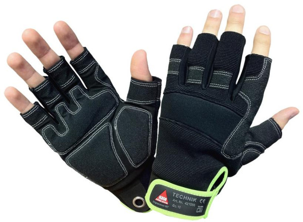 Hase Safety TECHNIK-0 Finger, Sicherheitshandschuhe Synthetikleder, Größe: 10, VE: 10 Paar, 421050-10