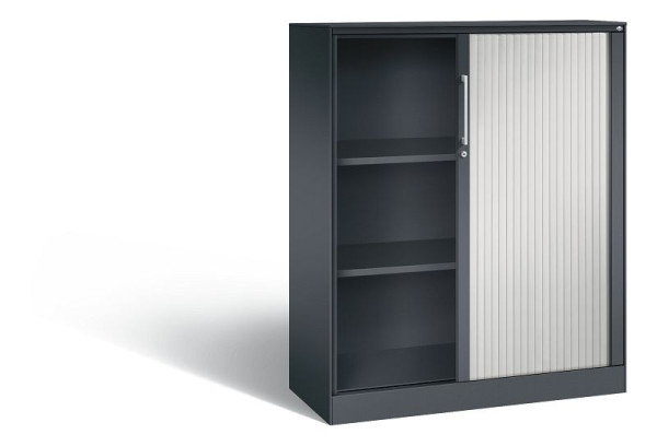 C+P rolluikkast Asisto, H1310xB1000xD435mm, kleur: zwartgrijs/lichtgrijs, beugelgreep, 3 niveaus, 143032-000 S10076
