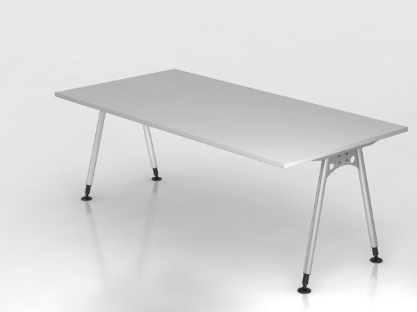 Hammerbacher bureau A-poot 200x100cm grijs, rechthoekige vorm, VAS2E/5/S