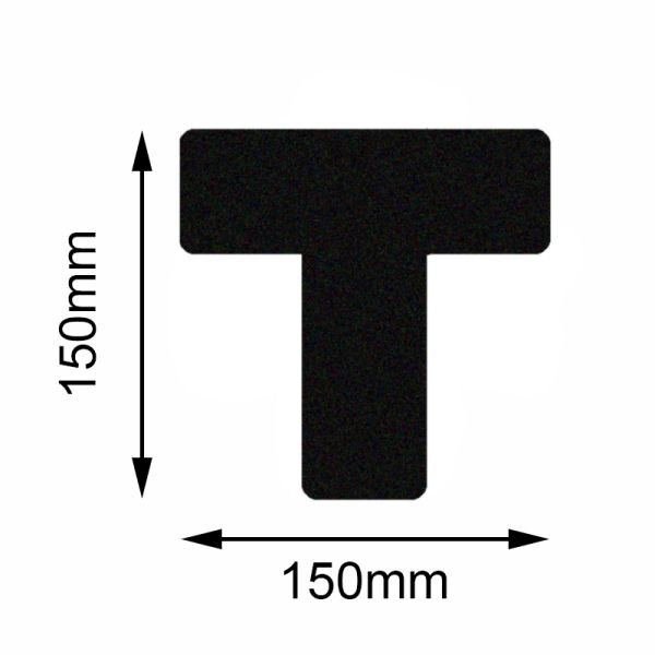Mehlhose vloermarkering Safety zwart T-stuk 150x150mm, VE: 10 stuks, KSST1V10