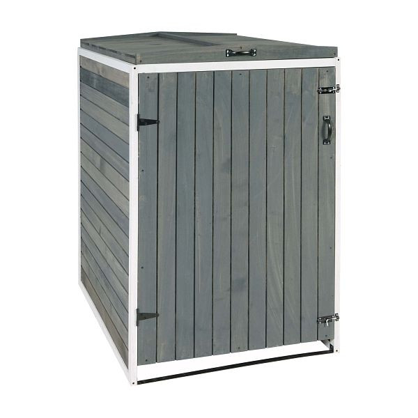Mendler XL 1-/2-prullenbakbekleding HWC-H74, prullenbakbox, uitbreidbaar 120x75x96 hout, grijswit, 80477