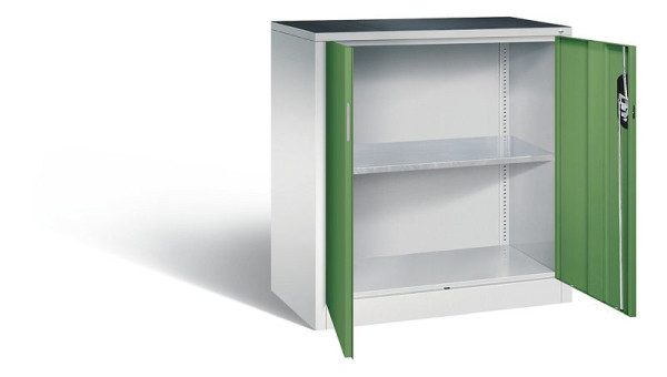 C+P gereedschapskast Acurado, H1000xW930xD500mm, kleur: lichtgrijs / reseda groen, verzonken handgreep, 8821-000 S10202