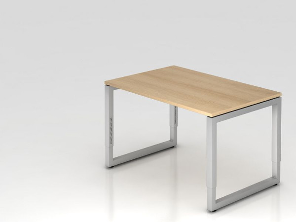 Hammerbacher bureau O-voet vierkant 120x80cm eiken, rechthoekige vorm met zwevend tafelblad, VRS12/E/S