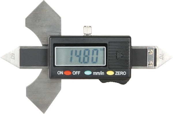 ELMAG lasnaadmeter 'Precision versie - Digitaal', hoeknaadmaat 0-20mm, platte naadmaat 0-11mm, V-naad 60°, 70°80°90°, 54492