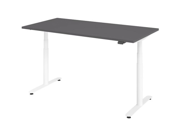 Hammerbacher zit-sta bureau elektrisch 160x80cm grafiet/wit, VXDLR16/G/W