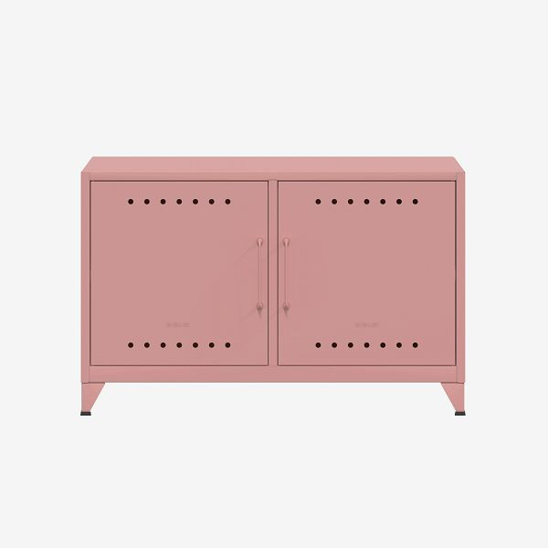 Bisley Fern Cabby Dressoir, met vaste plank, kabeldoorvoer in de achterwand en klittenband kabelhouder, pastelroze (620), FERCAB620