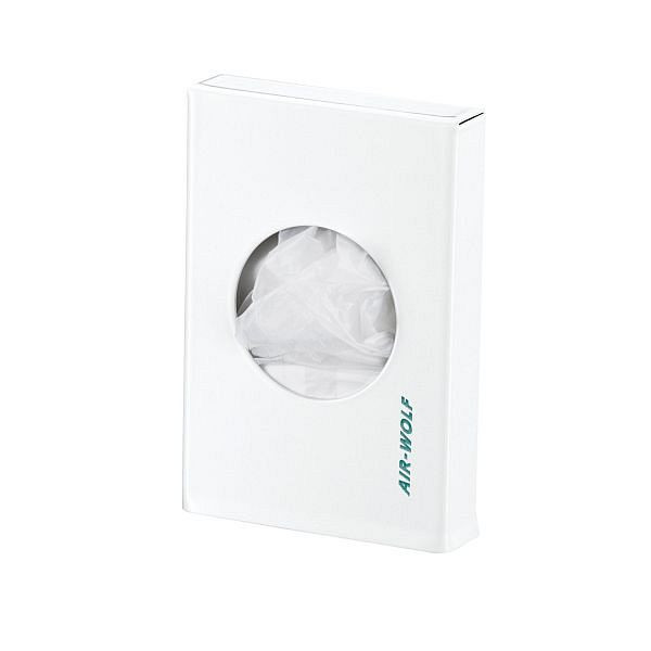 Air Wolf hygiënezakjesdispenser, Omega-serie, H x B x D: 145 x 93 x 24 mm, wit roestvrij staal, 29-455