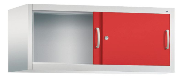 C+P bovenkast Acurado, H500xB1200xD500mm, kleur: lichtgrijs / vuurrood, beugelgreep, 1 niveau, 2054-00 S10109