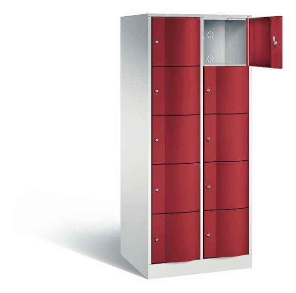 C+P XL lockerkast Resisto, H1950xW772xD640mm, kleur: lichtgrijs/robijnrood, 8570-273 S10021