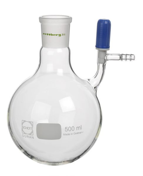 Rettberg stikstof Schlenk kolf, 2000 ml, sleeve NS 29/32, laterale PTFE klep 0 - 3 mm en olijf 8 mm, borosilicaatglas 3.3, 137021003