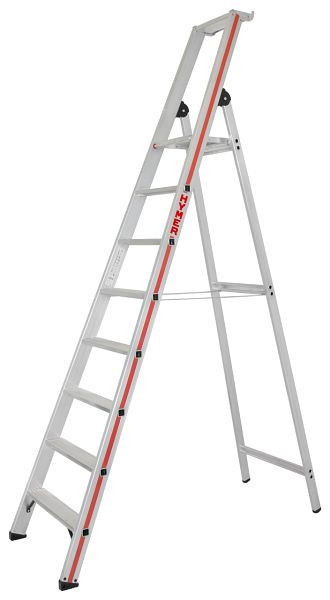 HYMER opstapladder met platform, eenzijdig toegankelijk, 8 treden, lengte 2,70 m, stahoogte: 1,85 m, 802608