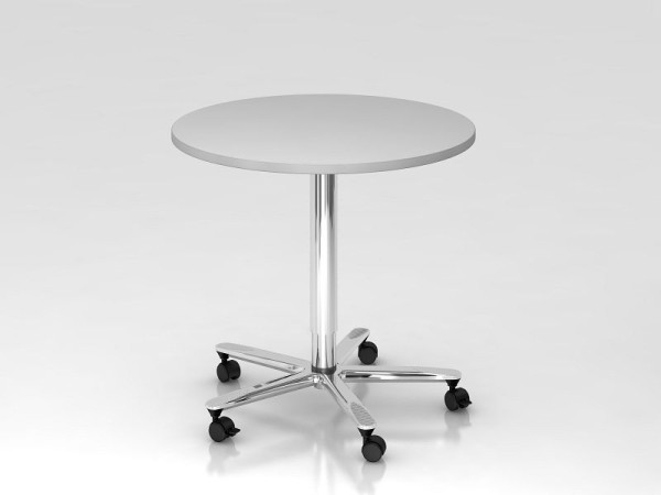 Hammerbacher kolomheftafel 80cm rond grijs/chroom, verchroomd frame, VST08/5/C