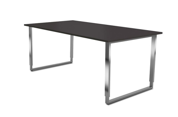 Kerkmann in hoogte verstelbaar bureau met ijzeren frame, Aveto, B 1800 x D 800 x H 680-820 mm, antraciet, 11430413