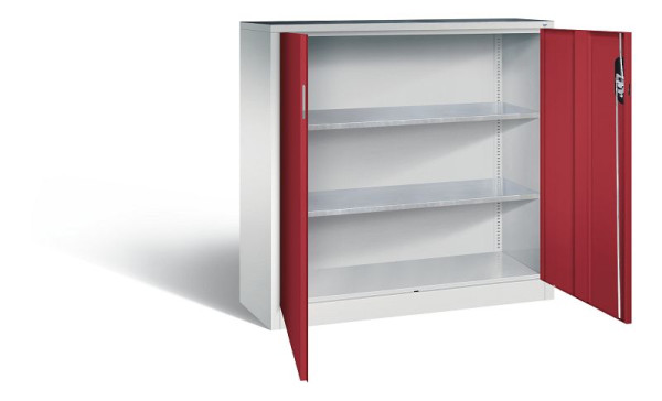 C+P gereedschapskast Acurado, H1200xB1200xD400mm, kleur: lichtgrijs/robijnrood, verzonken handgreep, 8530-000 S10116