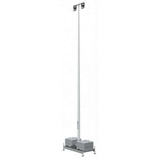 Schake lampenmast SET van aluminium, 1x inbouwframe, 2x betoninbouwapparaat, 2x insectenvriendelijke spots, 3531100A-IF-SET