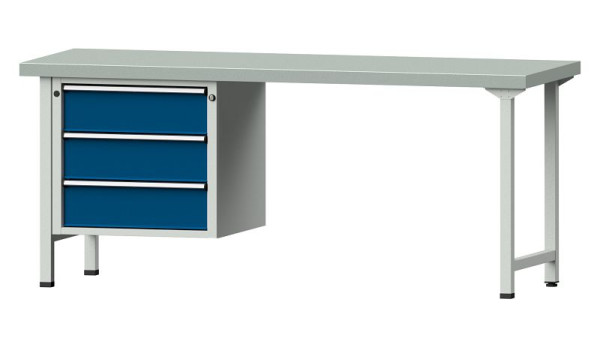 ANKE werkbanken combinatie werkbank, model 726 V, 2000 x 700 x 850 mm, RAL 7035/5010, ZBP 50 mm, 410.758