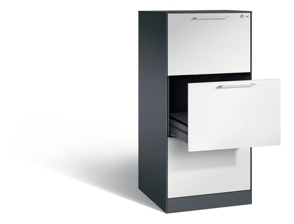 C+P archiefkast Asisto, H1310xB562xD600mm, kleur: zwartgrijs/lichtgrijs, beugelgreep, 146224-322 S10055
