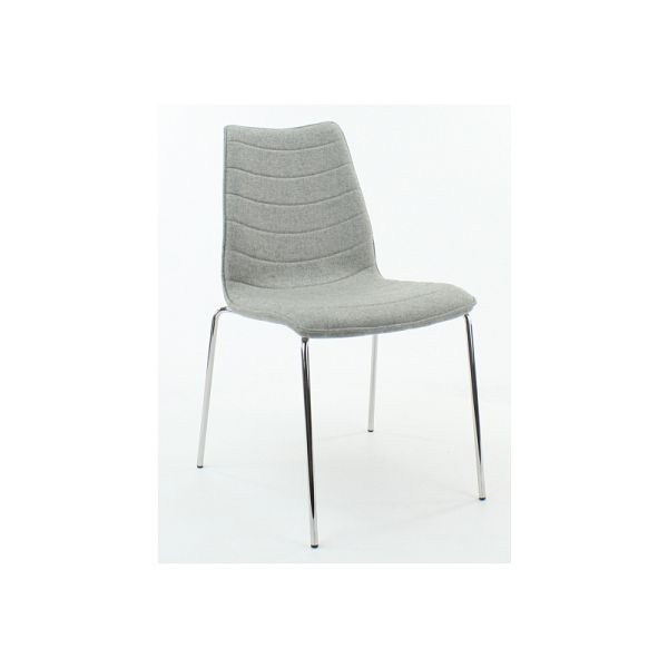 Lüllmann vergaderstoel, gestoffeerd, 470/870 x 540 x 510 mm, chroom/lichtgrijs, 221002