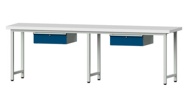 ANKE werkbanken werktafel, model 93, 2800 x 700 x 900 mm, RAL 7035/5010, KSP 50 mm, 400.423