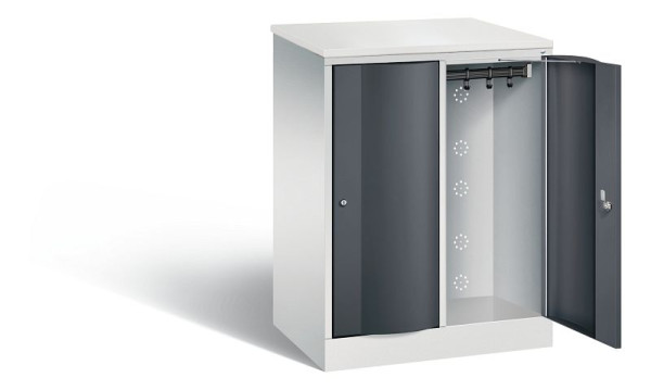 C+P locker Resisto, H1077xW772xD540mm, kleur: lichtgrijs / zwartgrijs, 8271-272 S10082