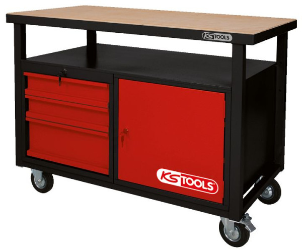 KS Tools Verrijdbare werkbank met 3 laden en 1 deur, 865.0101