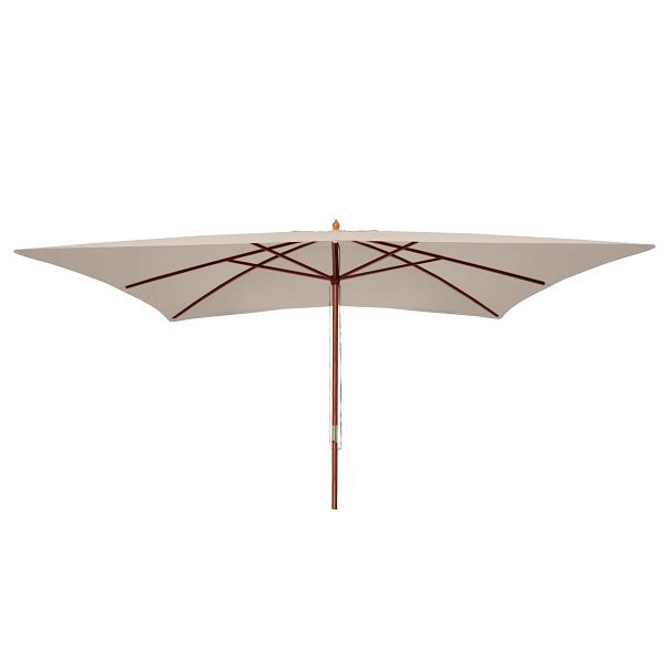 Mendler Florida parasol, tuinparasol marktparasol, 3x4m polyester/hout 6kg, creme, 65600