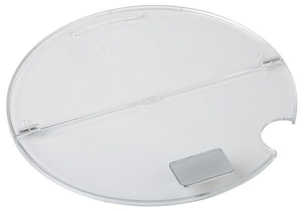 APS deksel, opvouwbaar, Ø 23,5, ABS, glashelder, met designhandgreep, verchroomd, zonder etiket, 10889