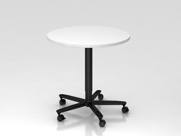 Hammerbacher kolomheftafel 80cm rond wit/zwart, zwart frame, VST08/W/D
