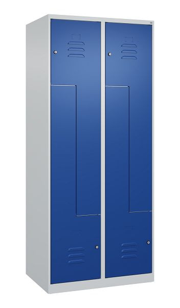 C+P Z-Spind Classic PLUS, 4 Abteile, 1850x800x500mm, 7035/5010, Zylinderschlösser, 080003-224 S10013