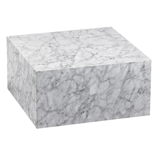 Wohnling salontafel MONOBLOC 60 x 30 x 60 cm hoogglans met marmerlook wit, WL6.320