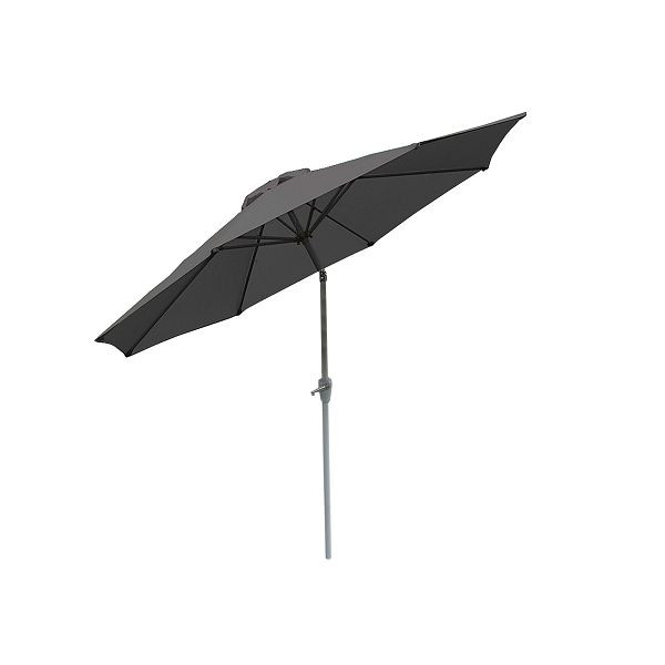 Mendler parasol N18, tuinparasol, Ø 2,7m kantelbaar polyester/aluminium 5kg, antraciet, 65360